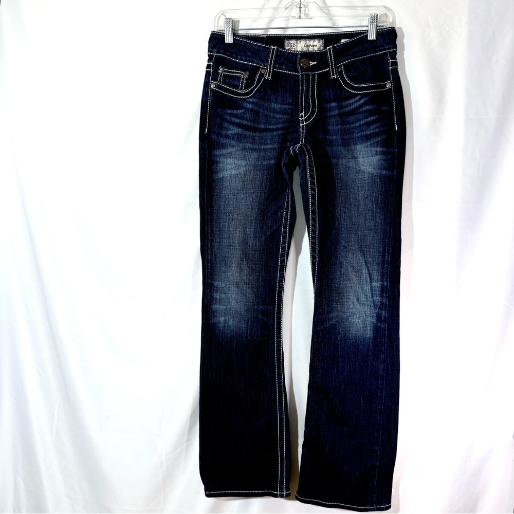 BKE Culture Boot Cut Low Rise Jeans With Stretch And Contrast Stitching Size 28 - Picture 4 of 16